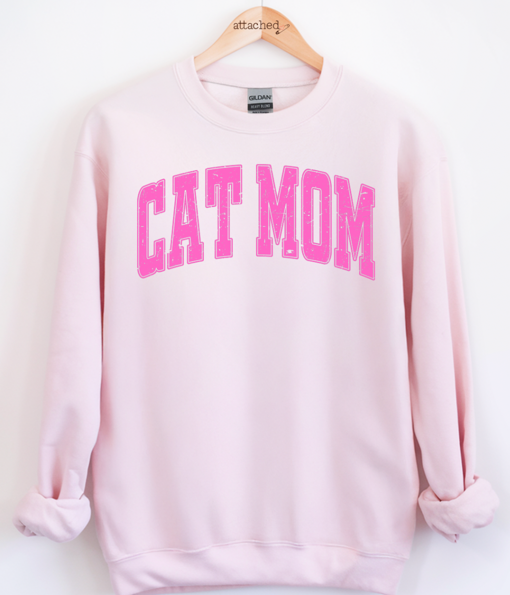 Cat Mom Color On Color Graphic Top