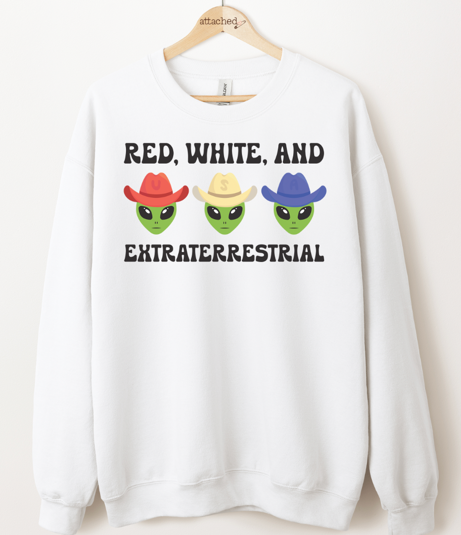 Red White And Alien Graphic Top