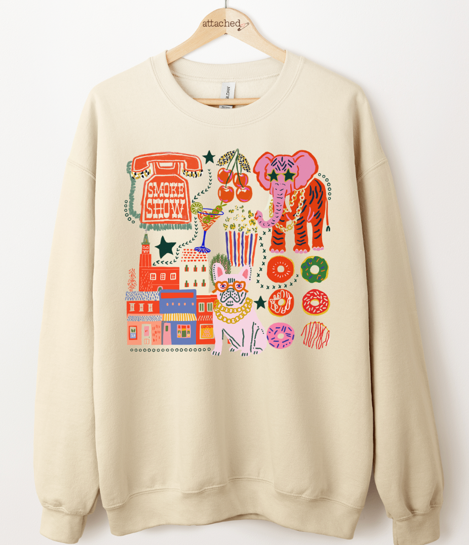 Funky Collage Graphic Top