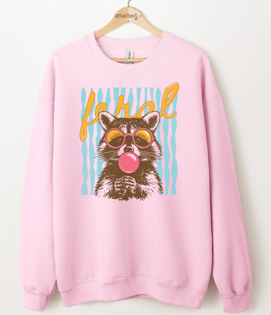 Retro Feral Raccoon Graphic Top