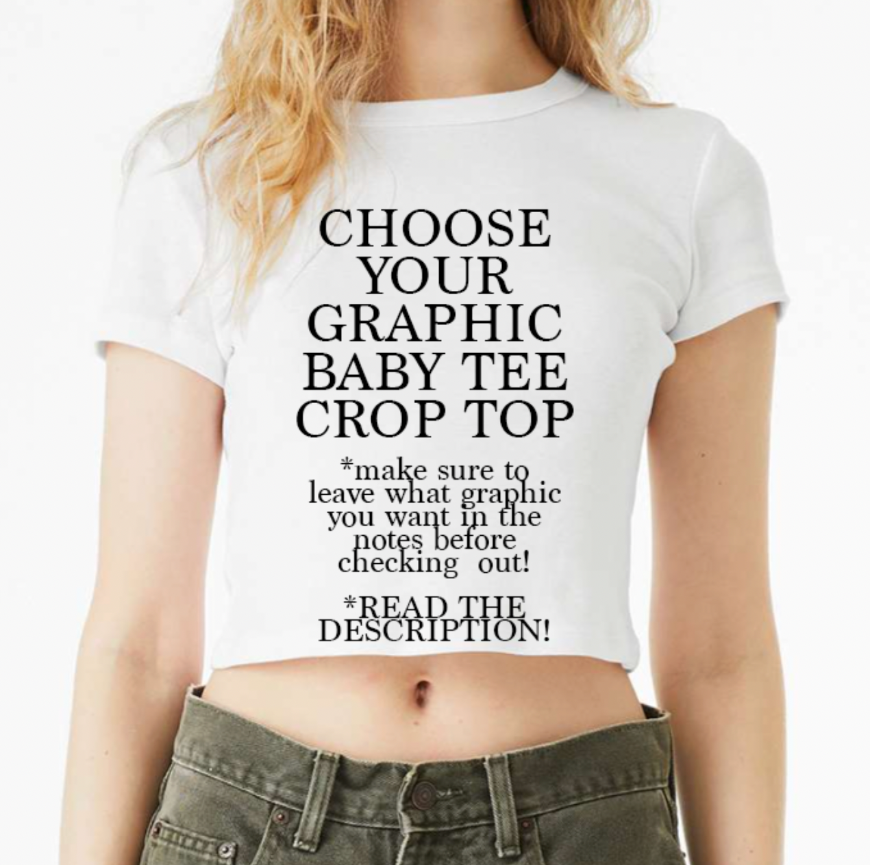 Choose Your Graphic Baby Tee OTHER COLORS Crop