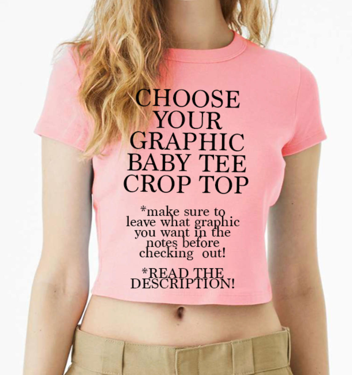 Choose Your Graphic Baby Tee OTHER COLORS Crop