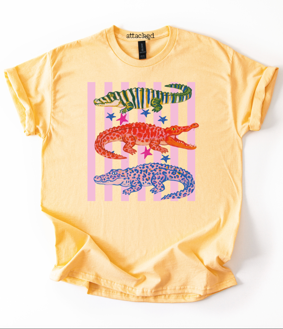 Colorful Gators Graphic Top