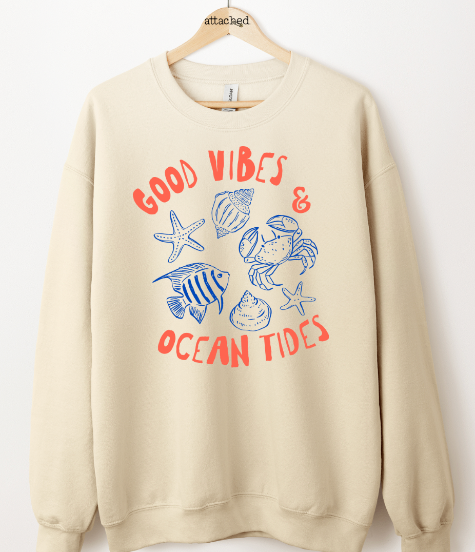 Good Vibes And Ocean Tides Graphic Top