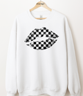 Checkered Lips Graphic Top