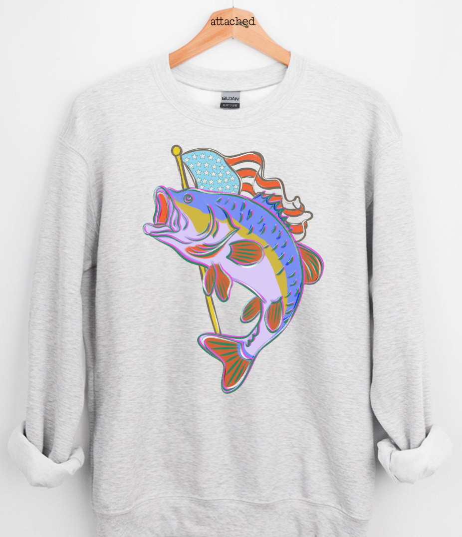 Merica Fish Graphic Top