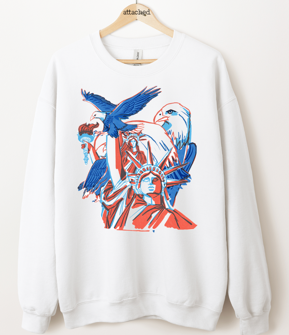 Americana Collage Graphic Top