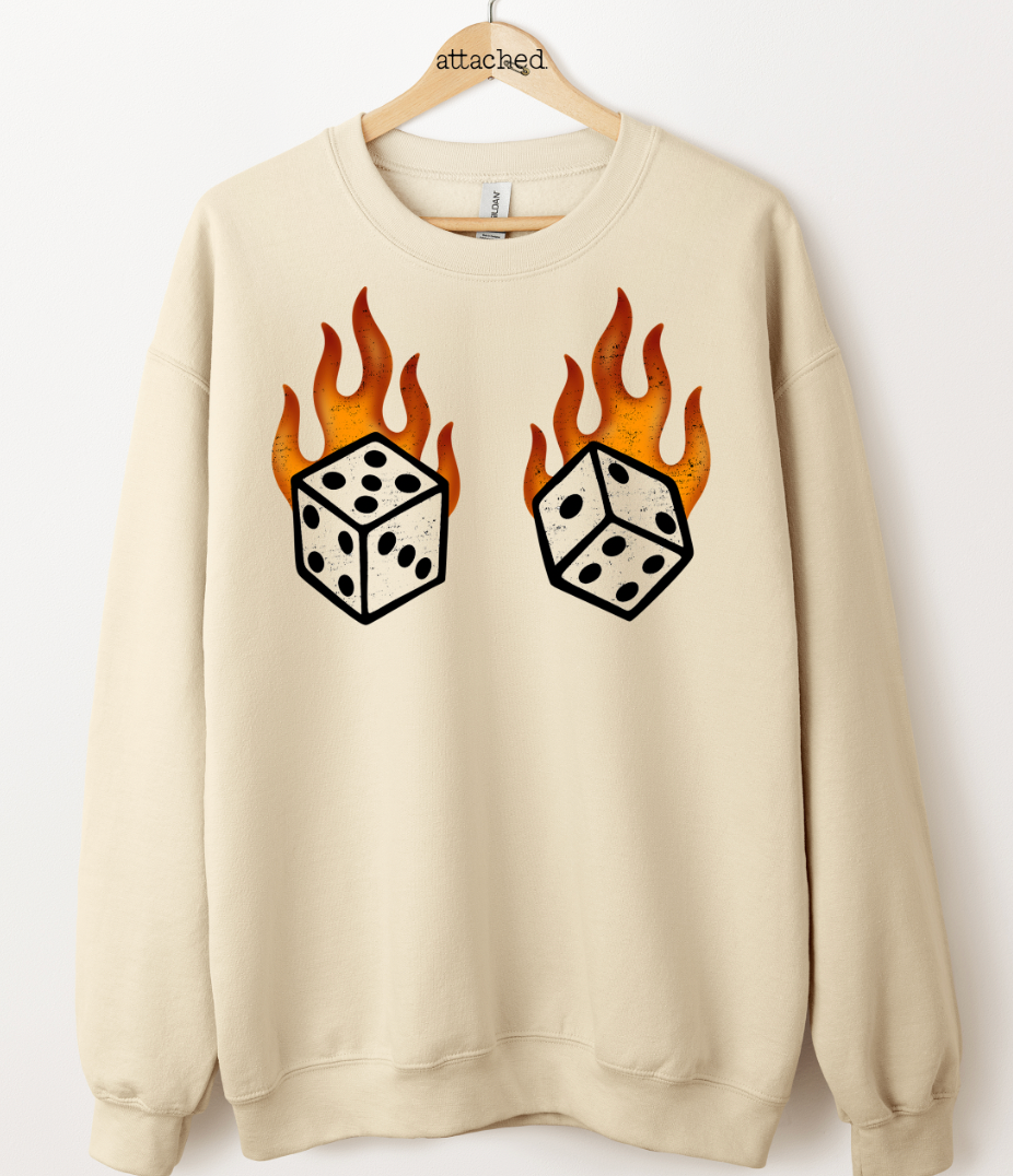 Dice Flames Graphic Top