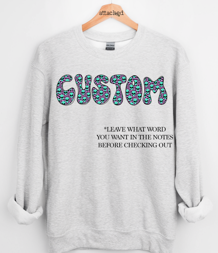 Custom Alien Font Word Graphic Top