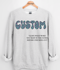 Custom Alien Font Word Graphic Top