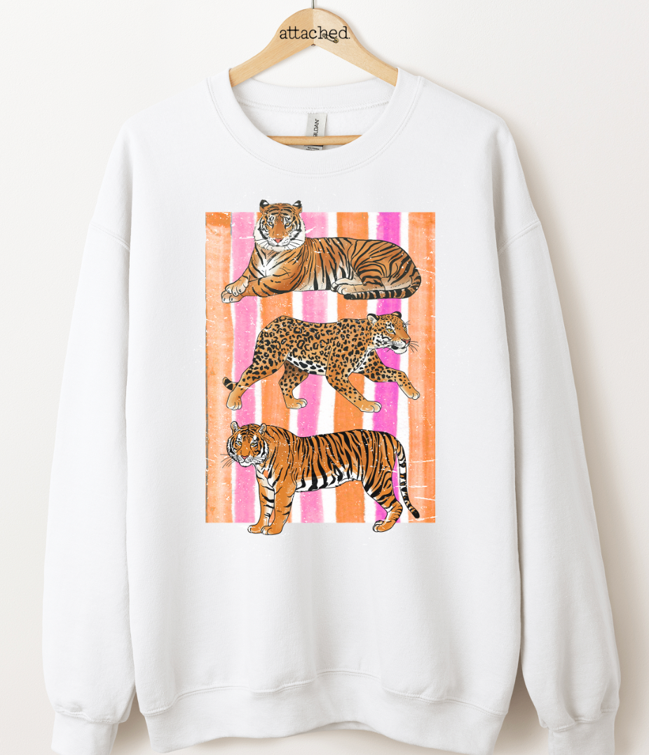 Stripe Tiger Leopard Graphic Top