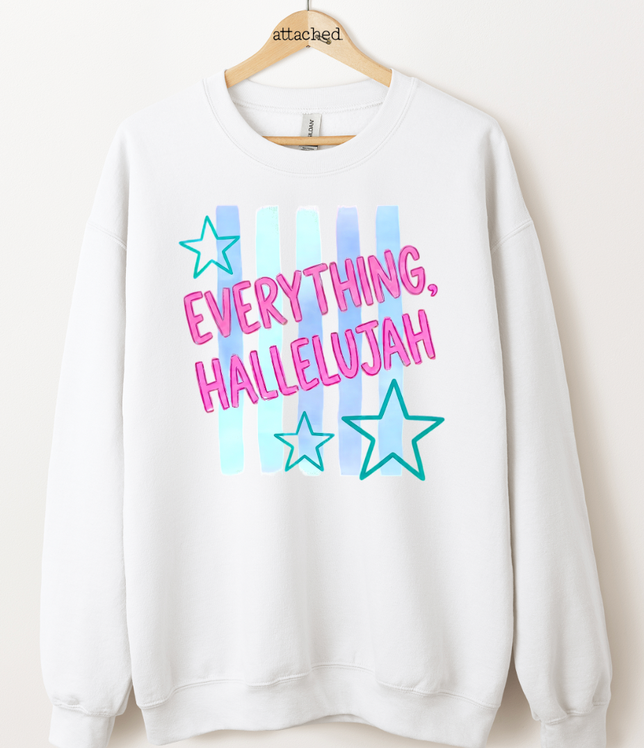 Everything Hallelujah Stripes Graphic Top