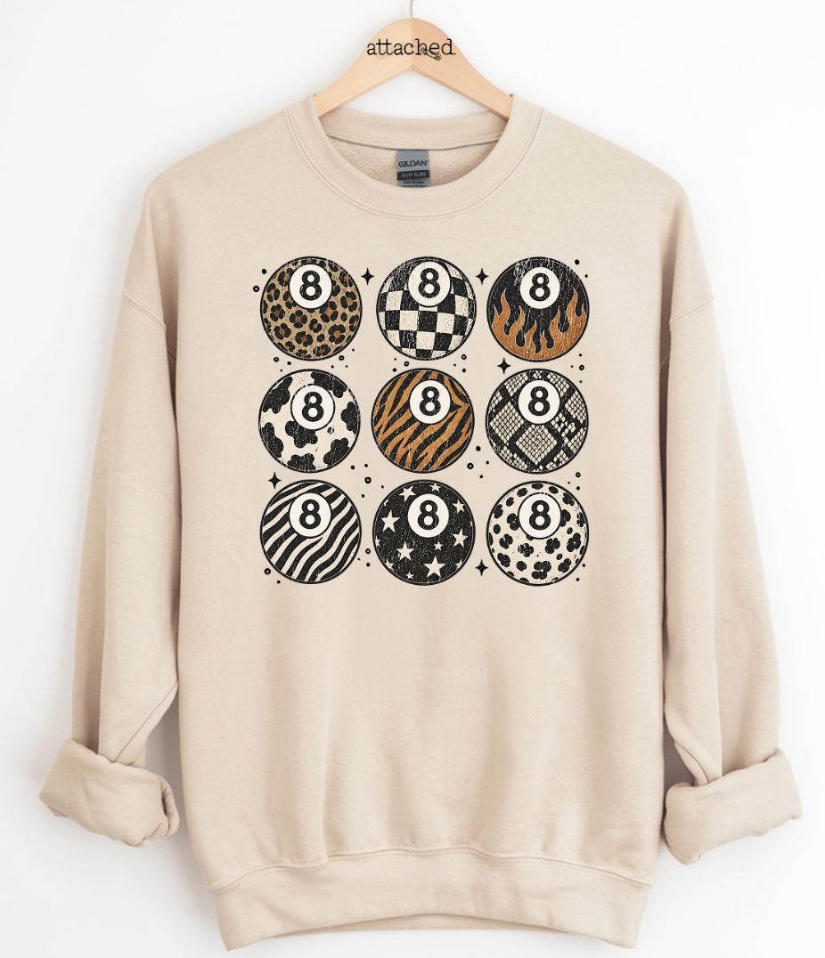 Edgy 8 Ball Grid Graphic Top