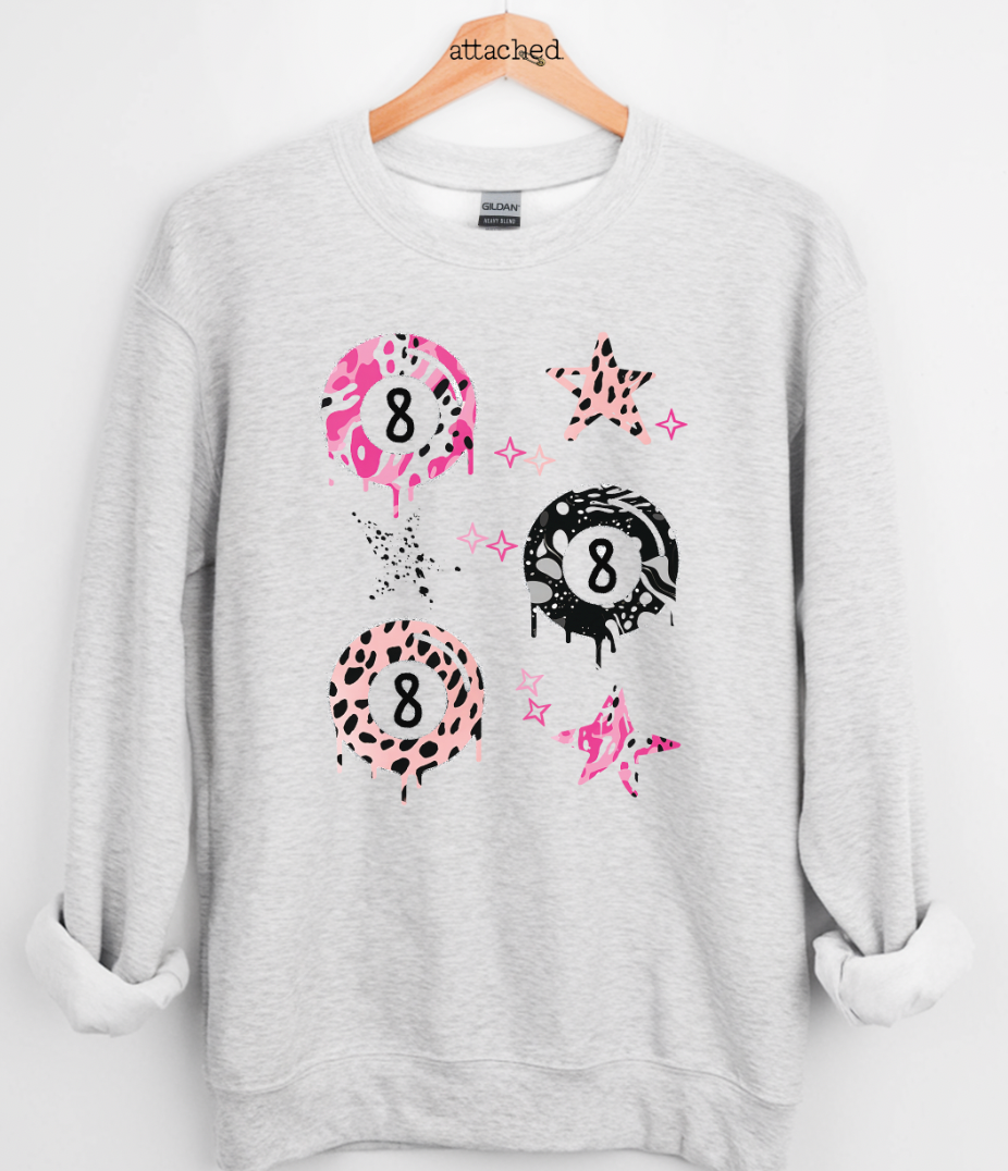 Pink Print 8 Balls Graphic Top