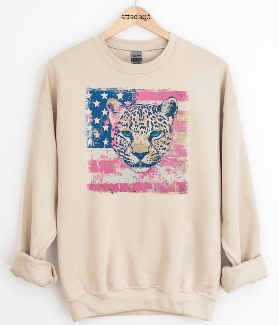 Flag Leopard Graphic Top