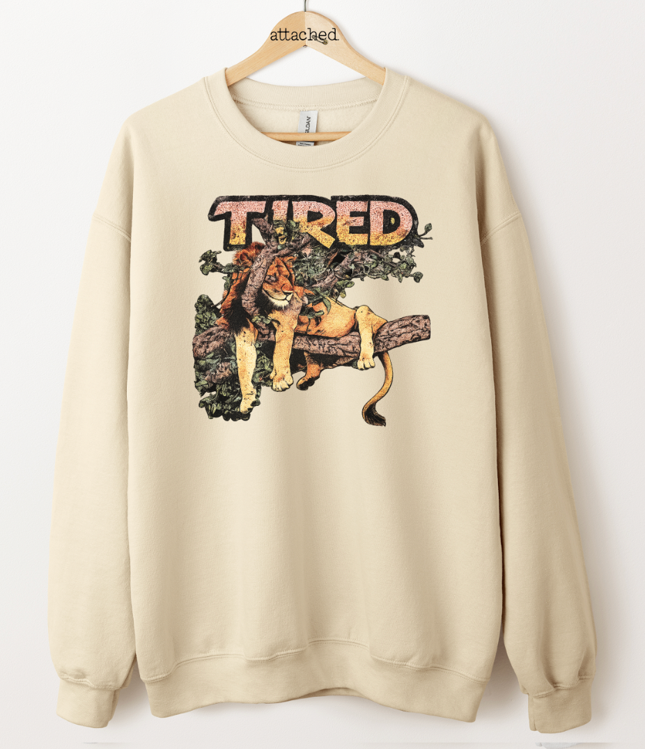 Tired Lion Graphic Top