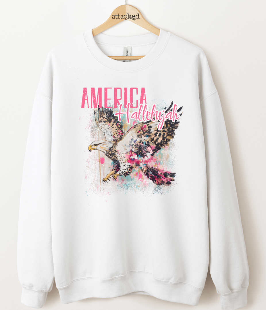 America Hallelujah Eagle Graphic Top