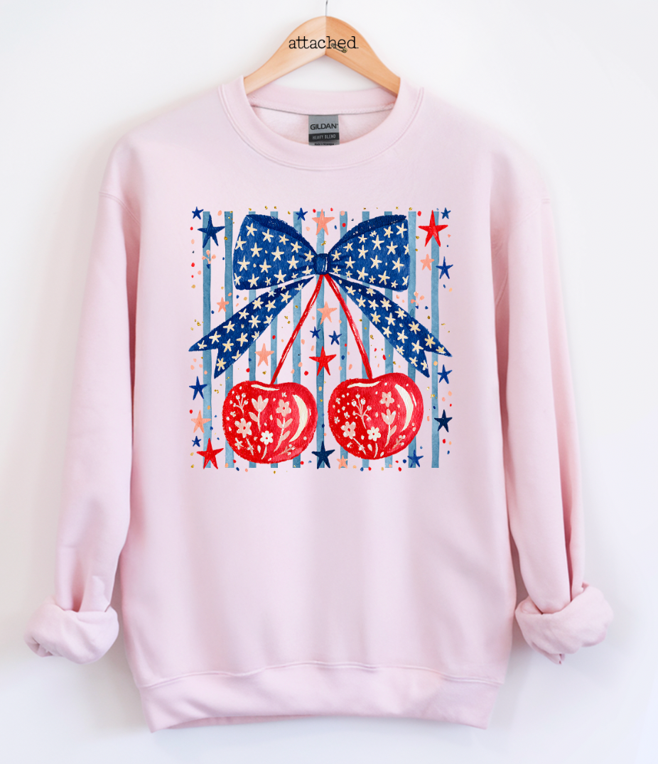 Patriotic Cherries Graphic Top