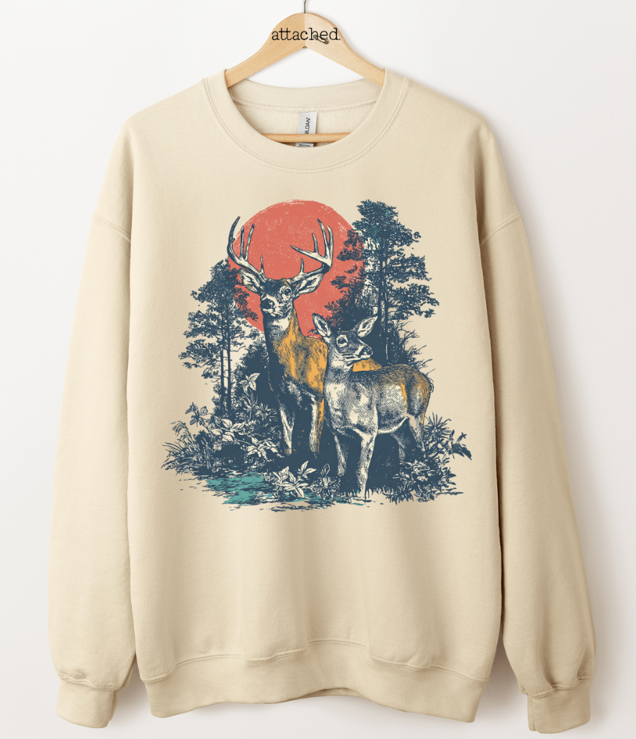 Color Deer Graphic Top