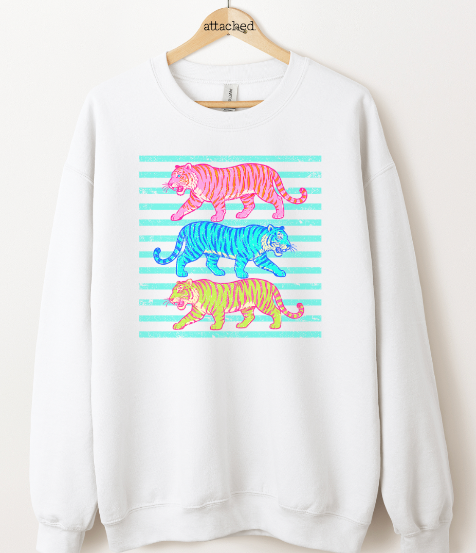Colorful Tigers Graphic Top
