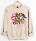 Attached Scrapbook Tiger Graphic Top