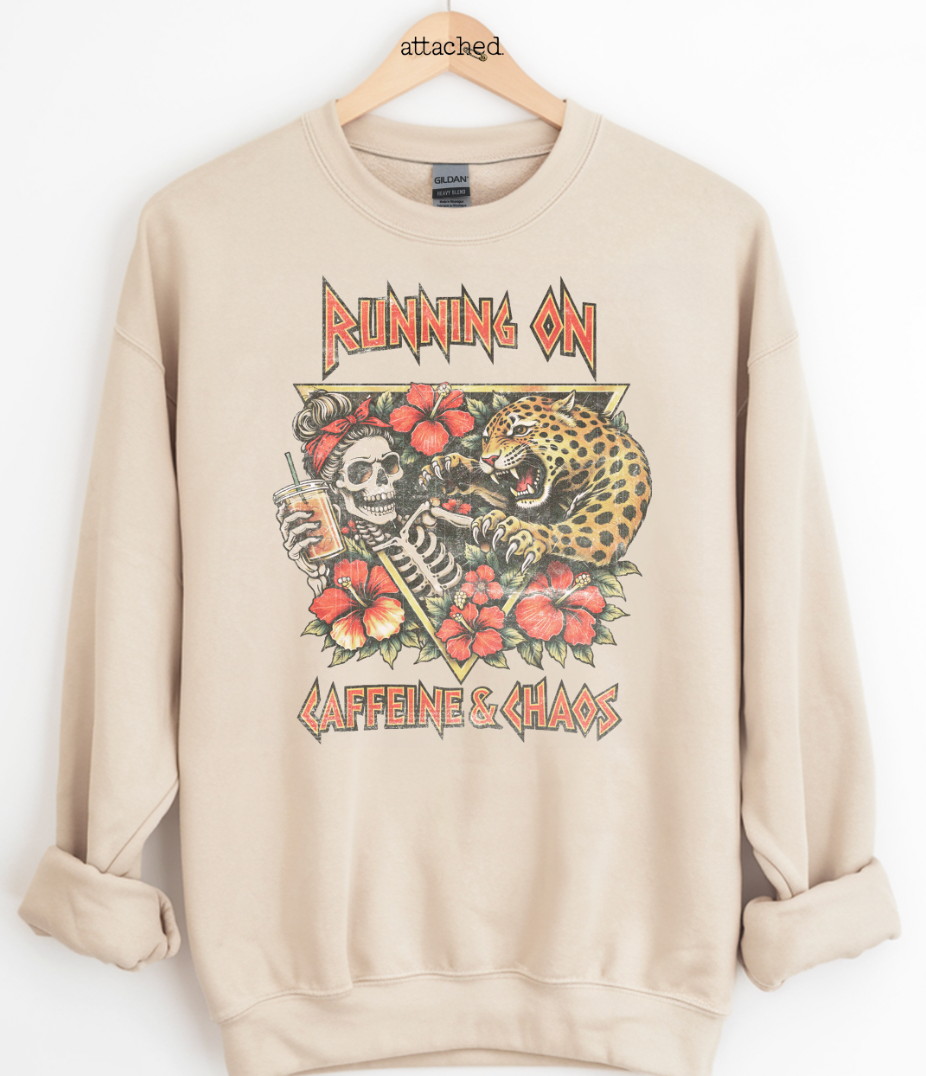 Skull Caffeine Chaos Graphic Top