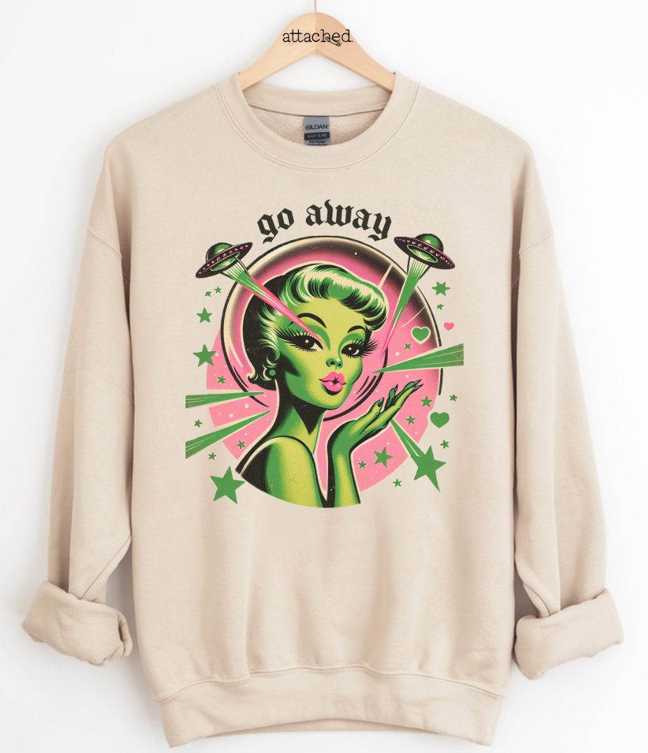 Go Away Alien Girl Graphic Top