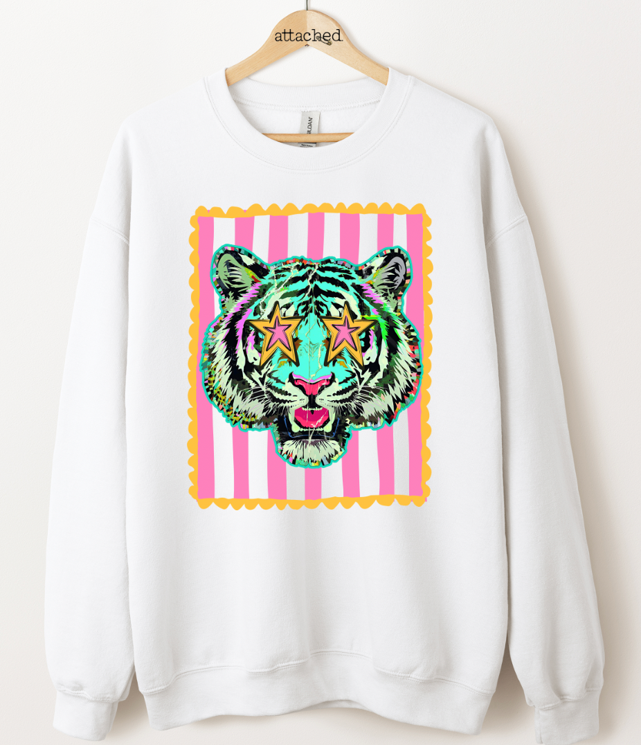 Funky Colorful Tiger Graphic Top
