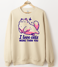 I Love Cats More Than You Graphic Top