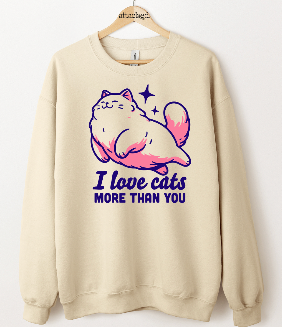 I Love Cats More Than You Graphic Top