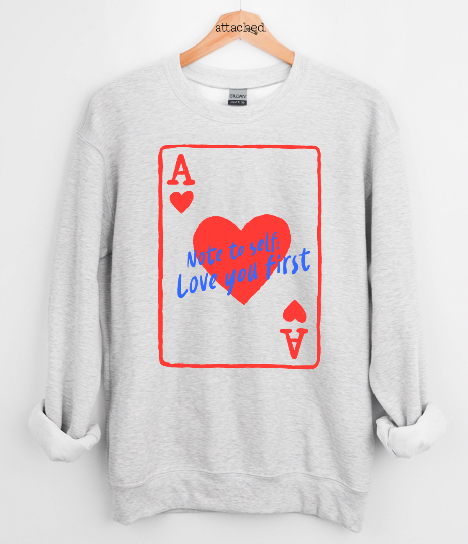 Love You First Card Graphic Top