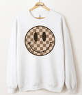 Checkered Smiley Graphic Top