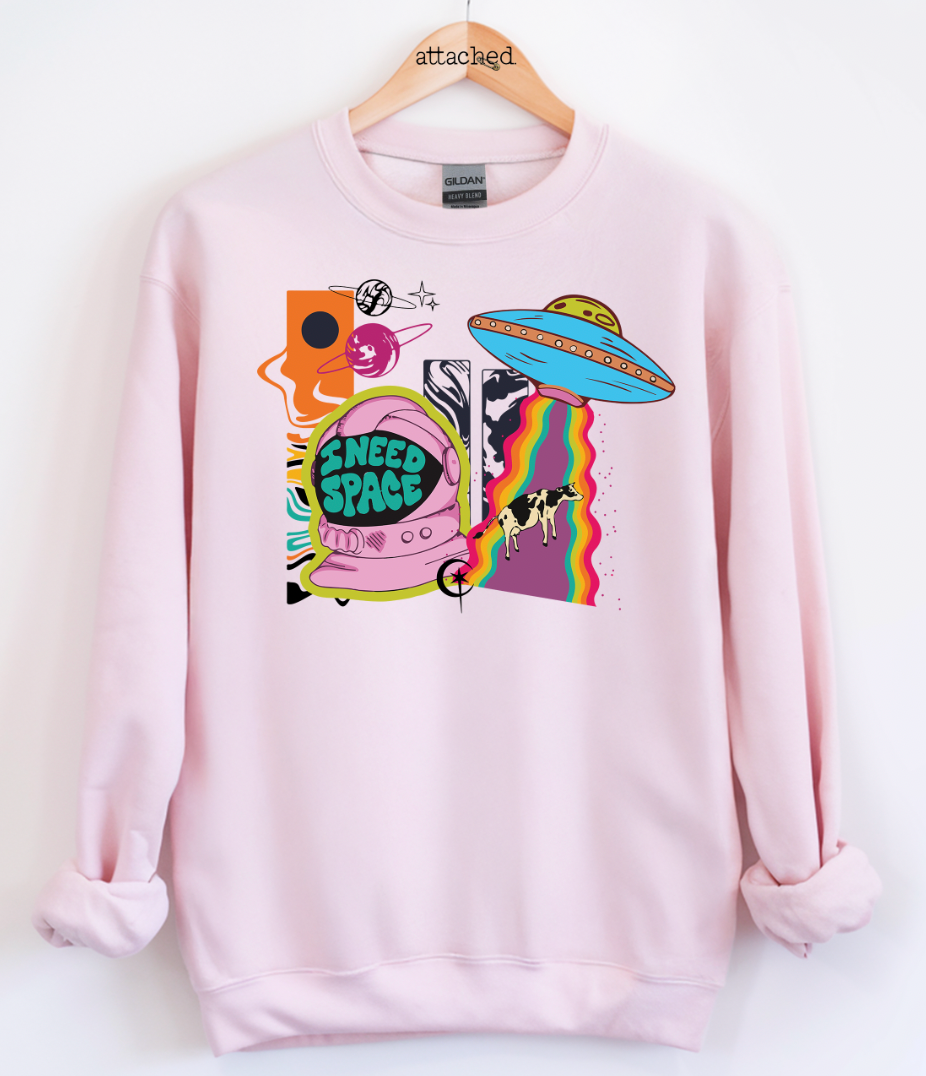 Colorful Space Collage Graphic Top