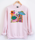 Colorful Space Collage Graphic Top