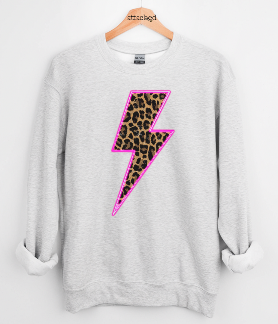 Leopard Lightning Bolt Graphic Top