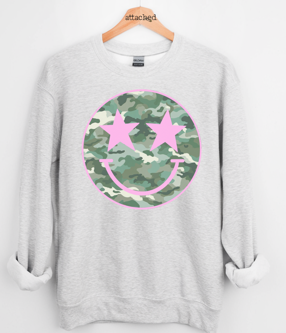 Camo Smiley Graphic Top