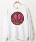 Pink Leopard Smiley Graphic Top