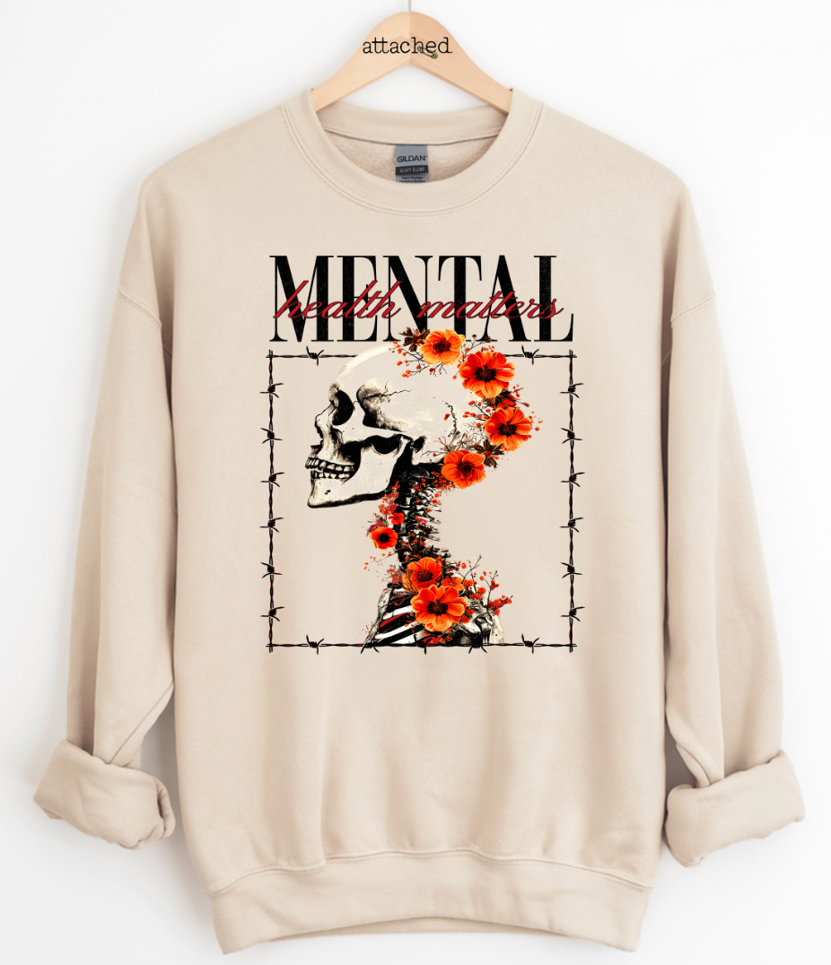 Mental Health Matters Skull Graphic Top