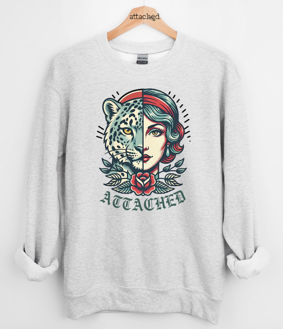 LIMITED TIME Attached Snow Leopard Lady Graphic Top