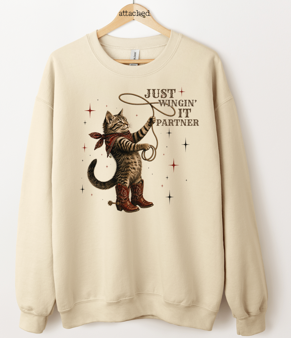 Hide Society Just Wingin' It Cowboy Cat Graphic Top