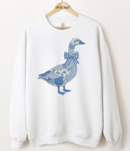 Vintage Blue Quilt Goose Graphic Top