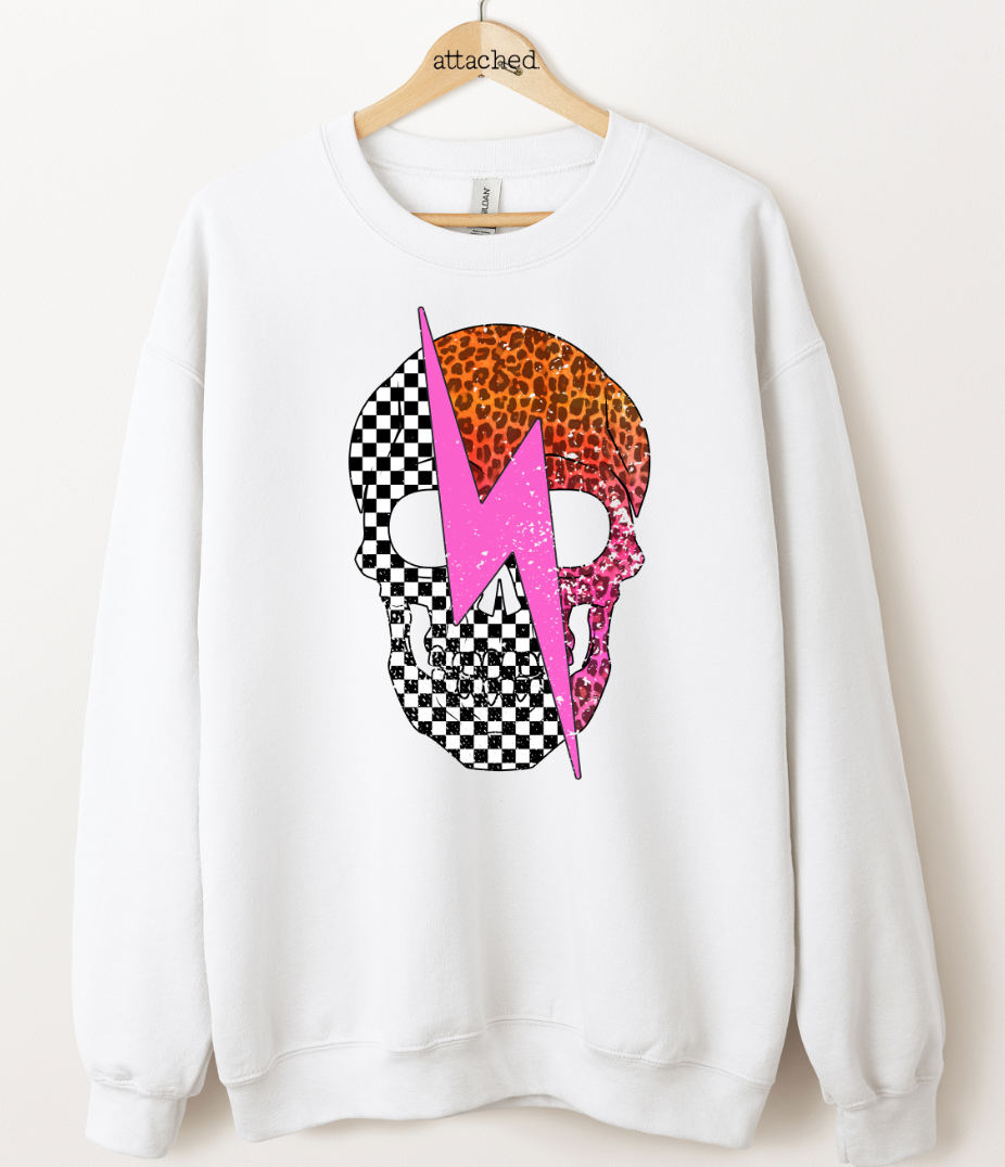 Skull Leopard Lightning Graphic Top