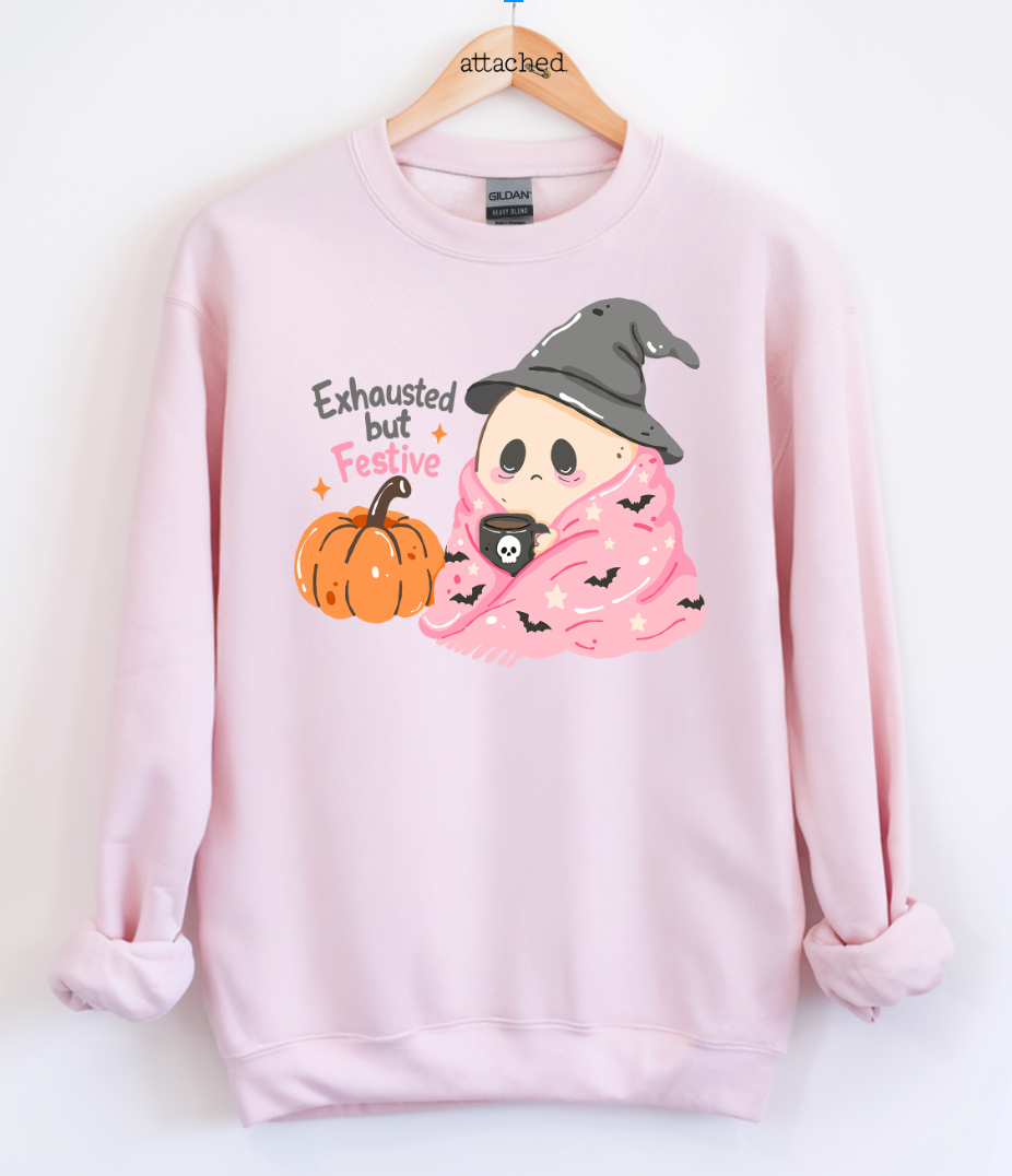 Exhausted But Festive Ghost Graphic Top