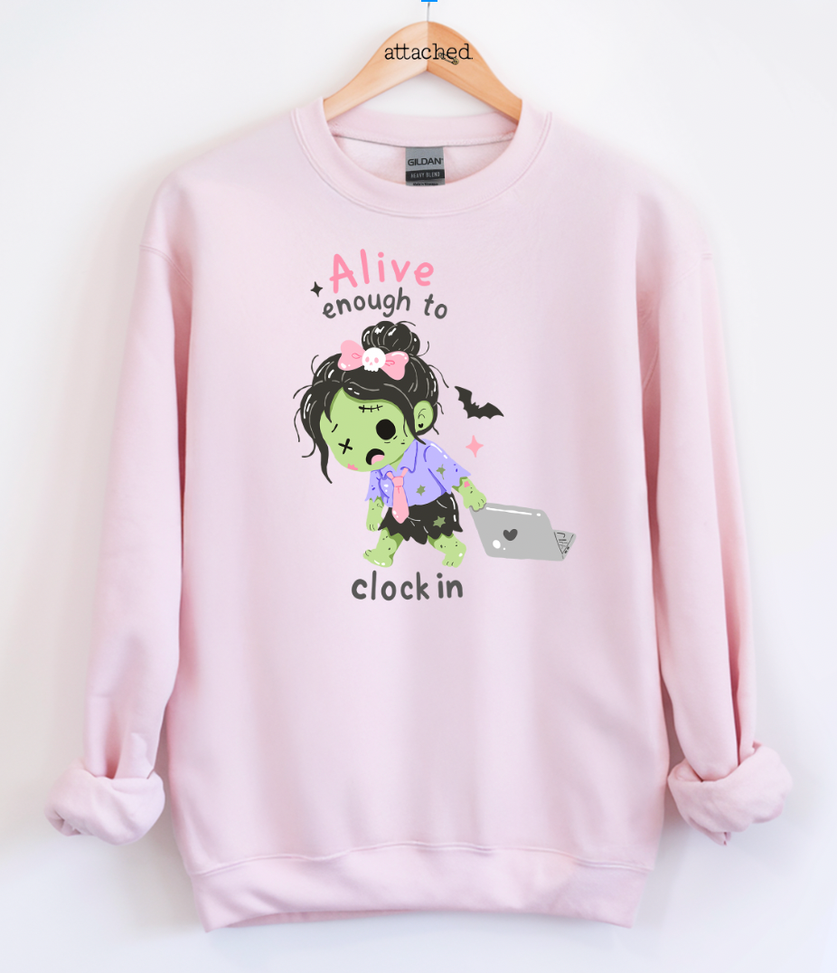 Alive Enough To Clock In Graphic Top
