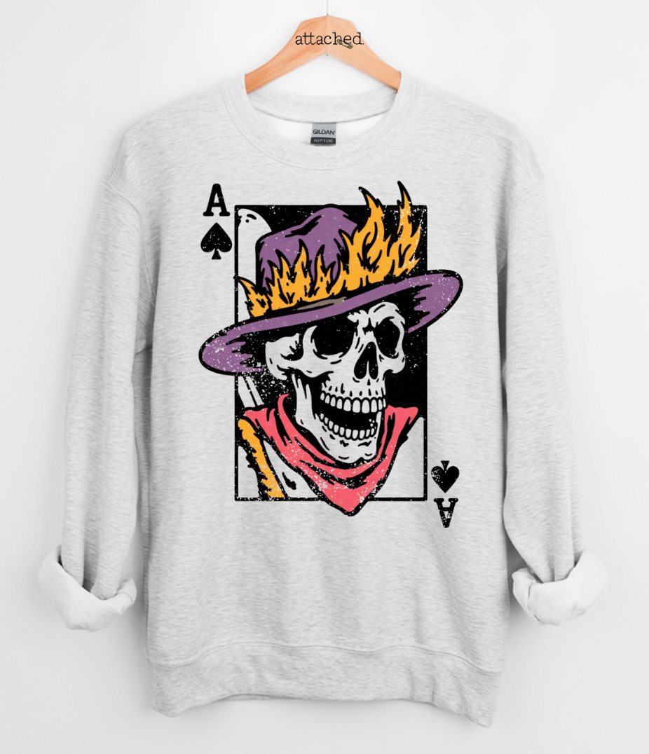 Skull Cowboy Ace Card Graphic Top