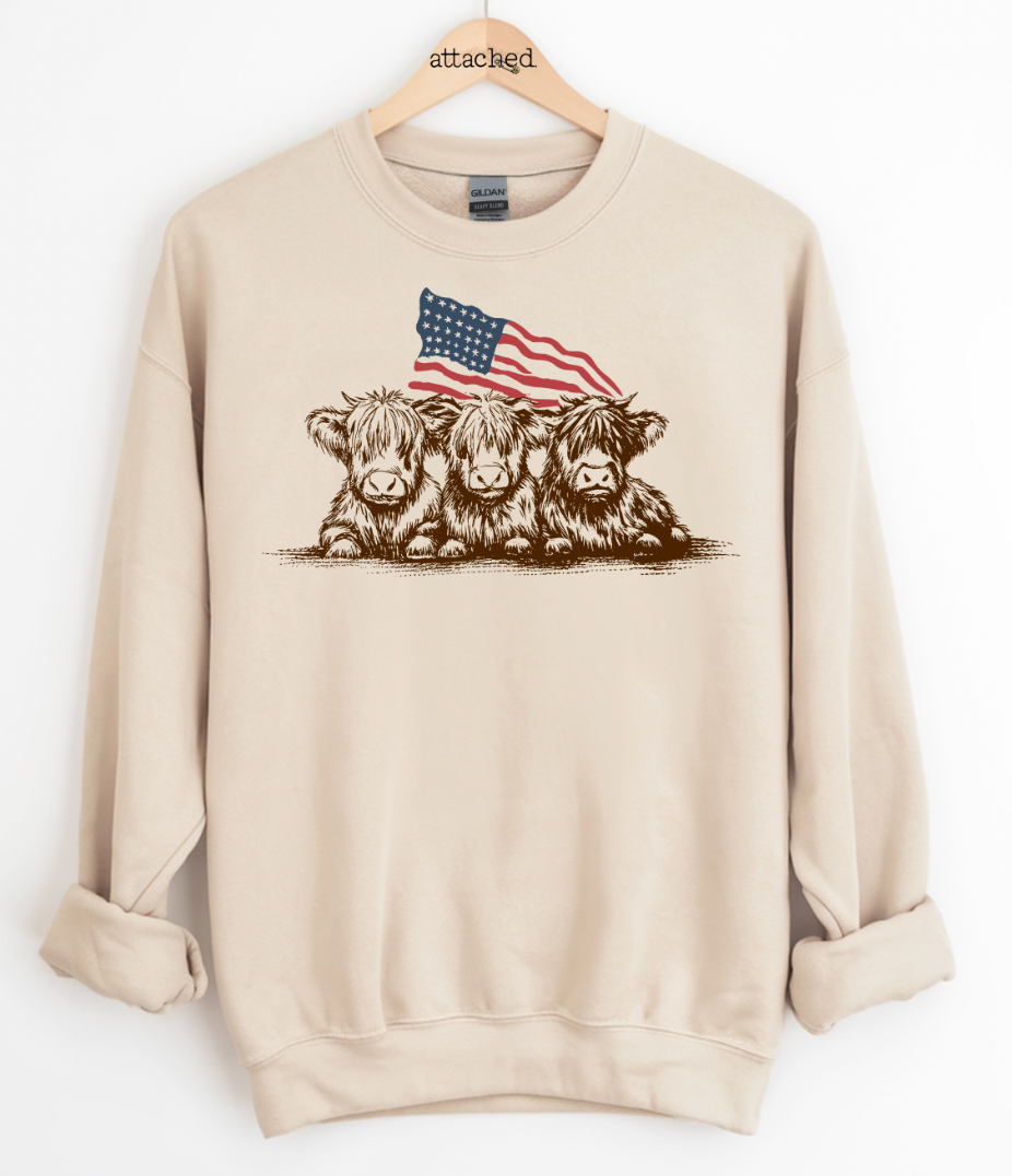 Patriotic Cows Graphic Top