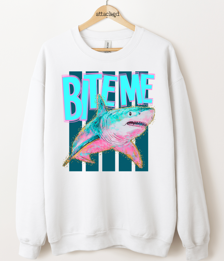 Bite Me Shark Graphic Top