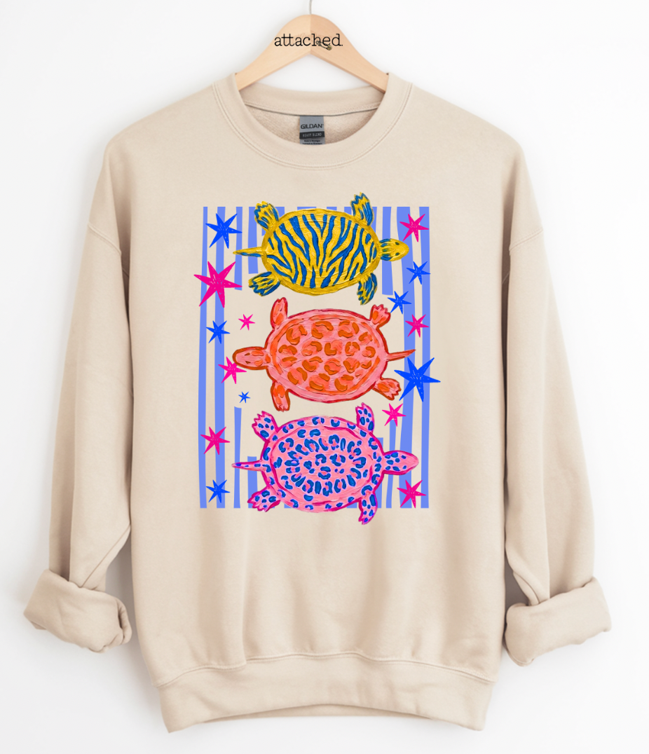 Colorful Turtles Graphic Top