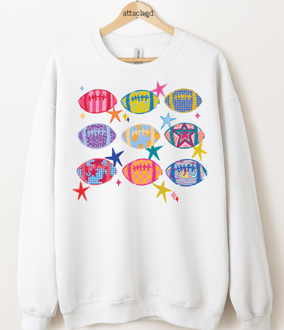 Colorful Footballs Graphic Top