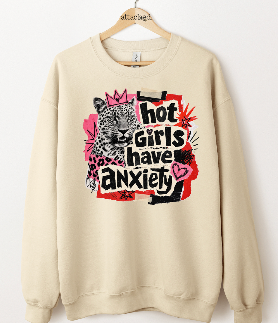 Leopard Hot Girls Have Anxiety Graphic Top